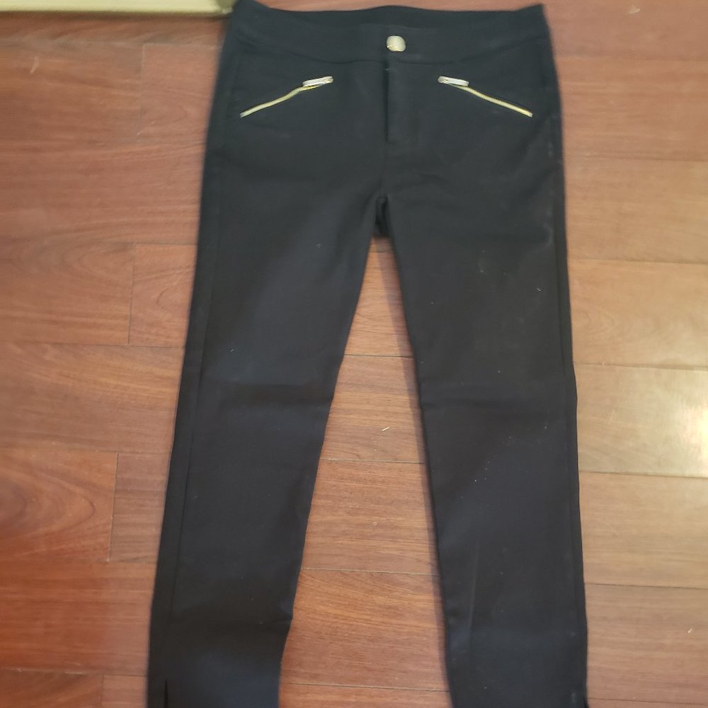 Black casual cropped pants